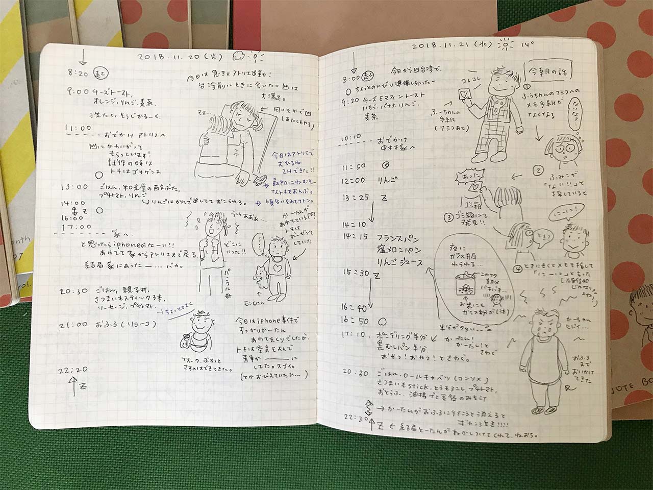 イラストをたくさん描いた育児日記